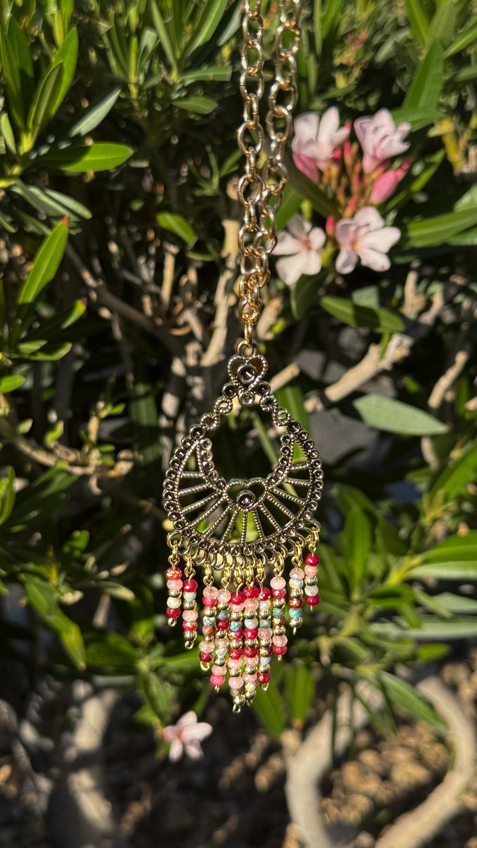 Colorful Chandelier Beaded Crystal Pendant Necklace