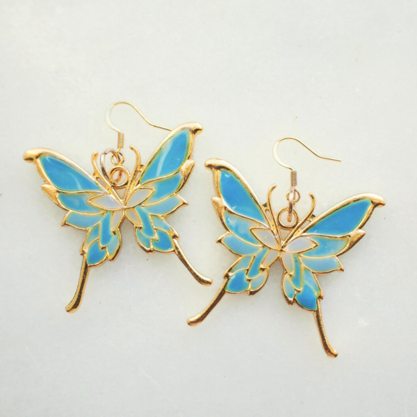 Light Blue Dainty Butterfly Earrings
