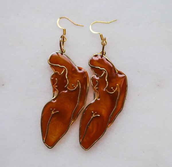 Abstract Black Woman Silhouette Earrings